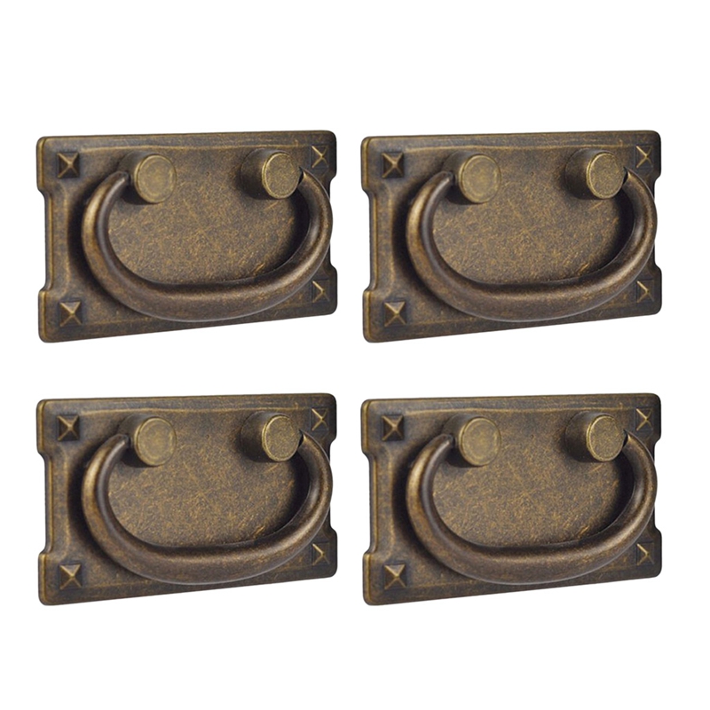 Vintage Home Textiles - 4Pcs Vintage Antique Bronze Drawer Ring