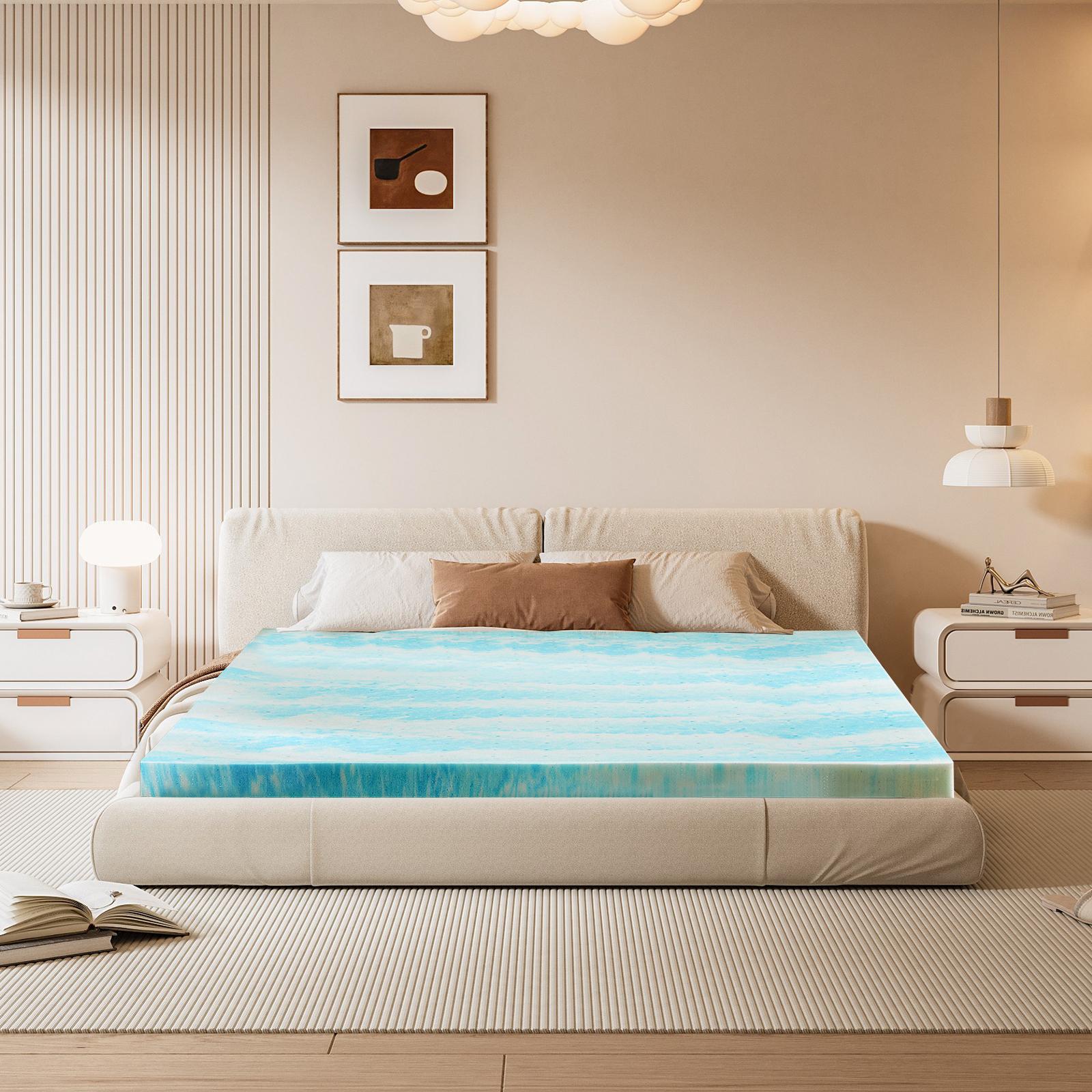 Memory Foam Topper - 2 Inch Cooling Gel Swirl Memory