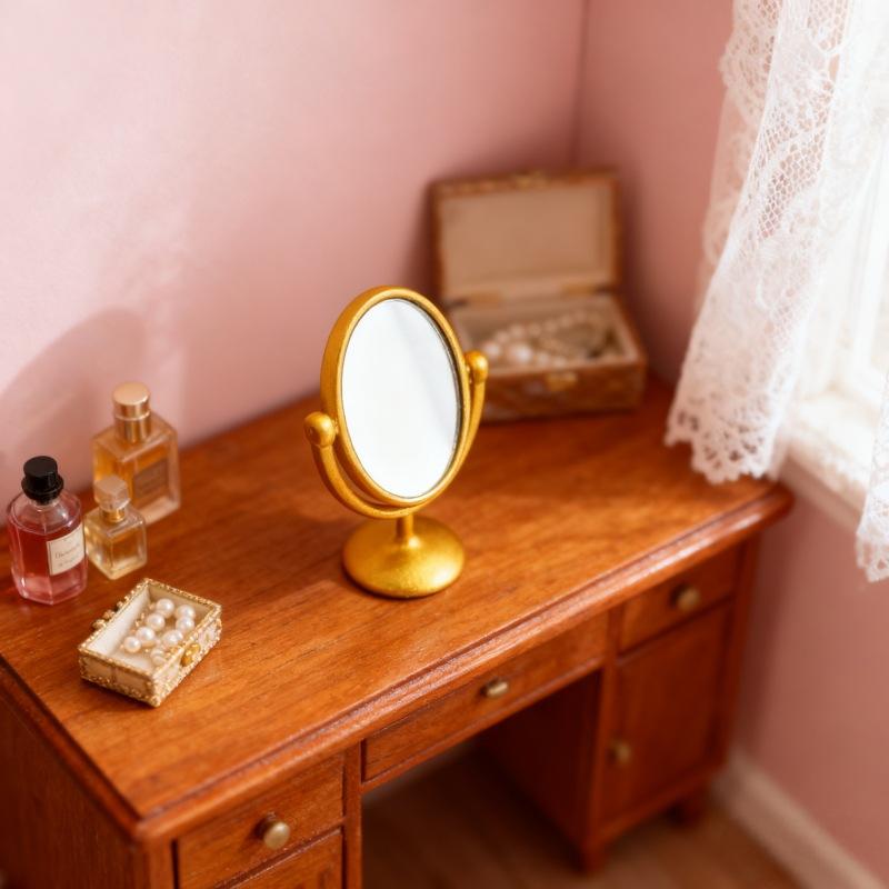 1Pcs Miniature Retro Mirror Dr - Vintage Home Textiles ulasan dan harga
