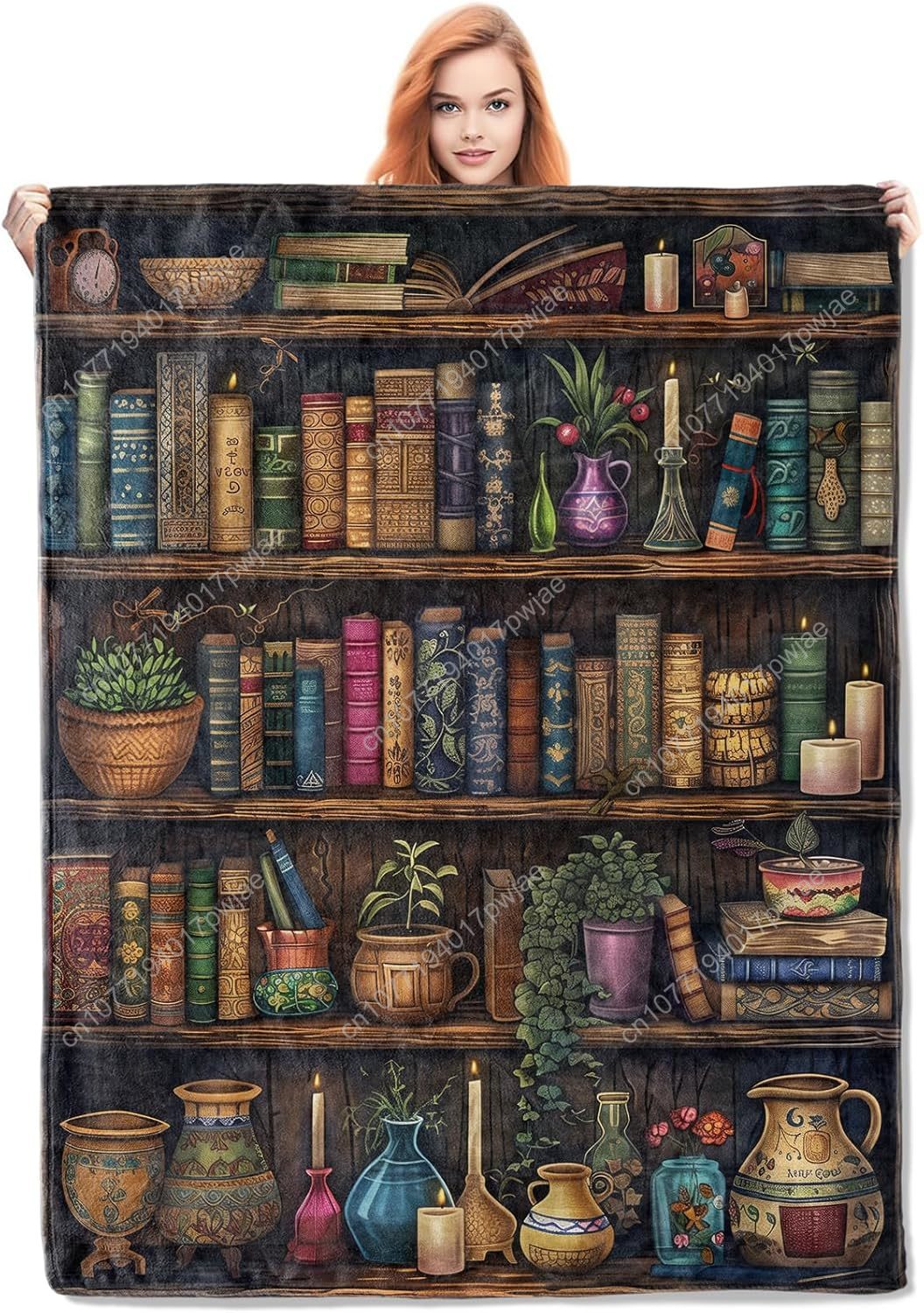 Vintage Bookshelf Blanket Read - Vintage Home Textiles ulasan dan harga
