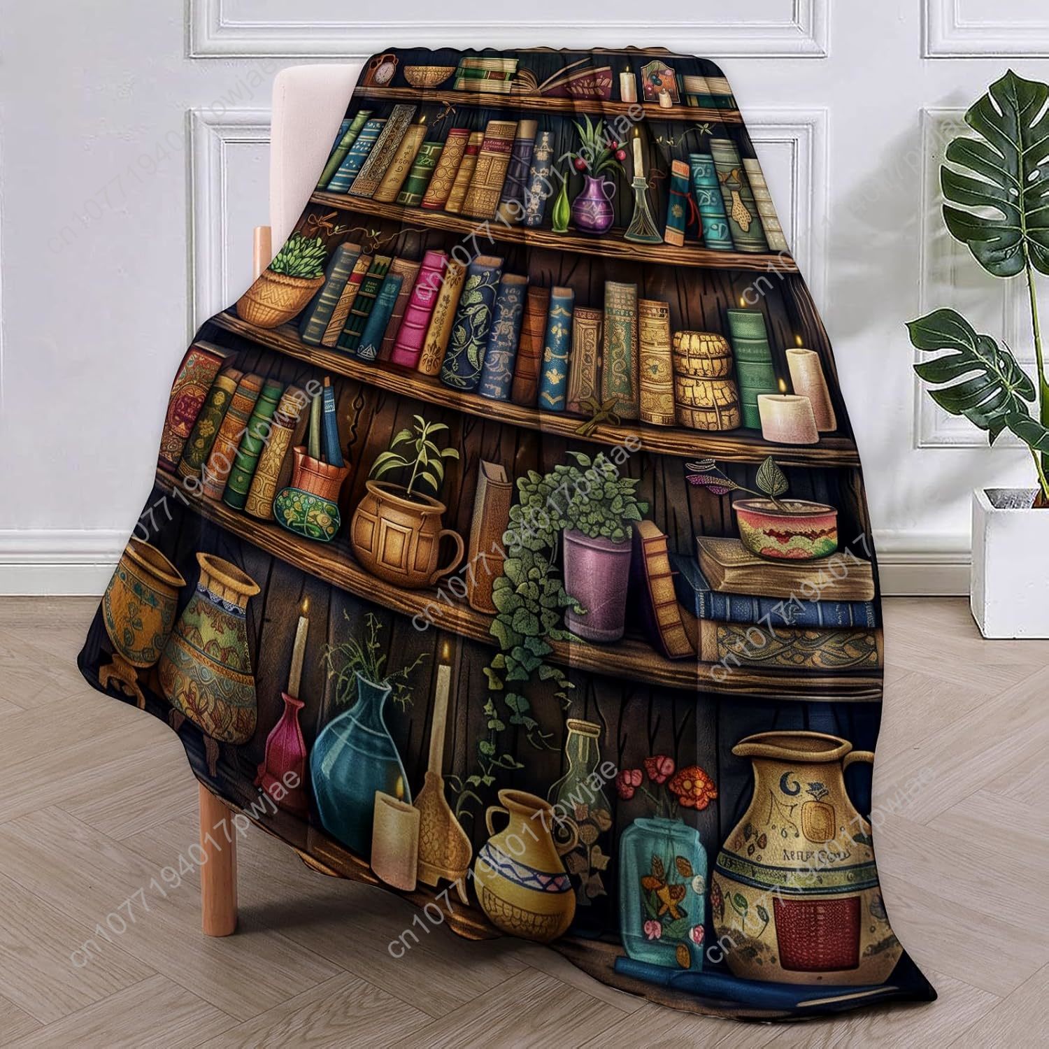 Vintage Bookshelf Blanket Read - Vintage Home Textiles ulasan dan harga