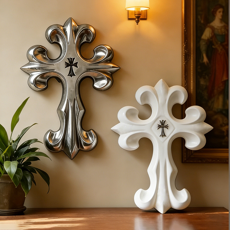 Retro Cross Wall Decor Gothic  - Vintage Home Textiles ulasan dan harga