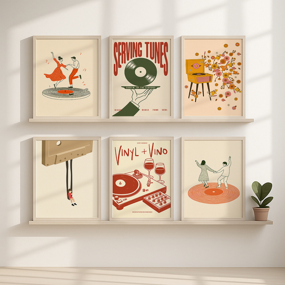1pc Vintage Music Canvas Poste - Vintage Home Textiles ulasan dan harga