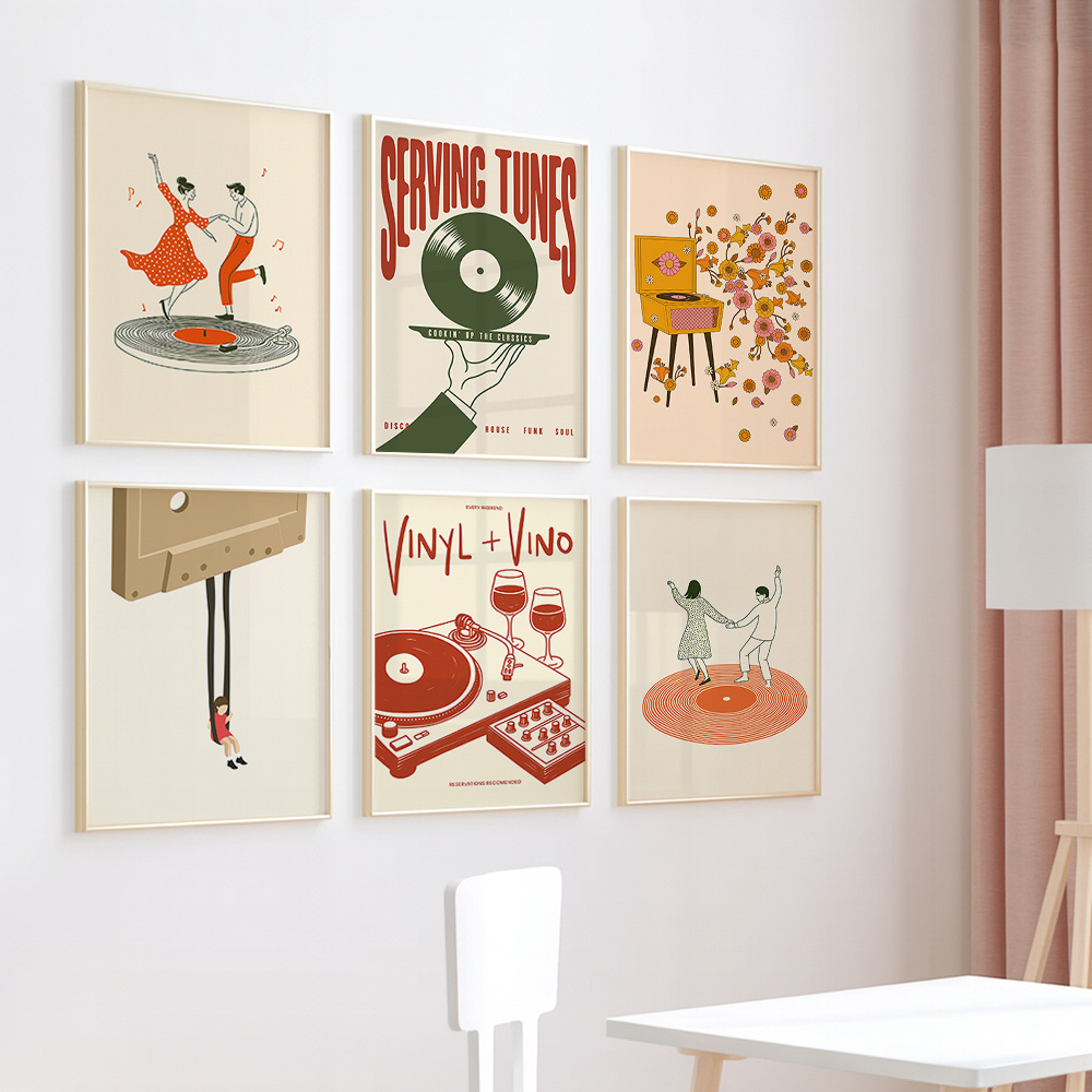 1pc Vintage Music Canvas Poste - Vintage Home Textiles ulasan dan harga