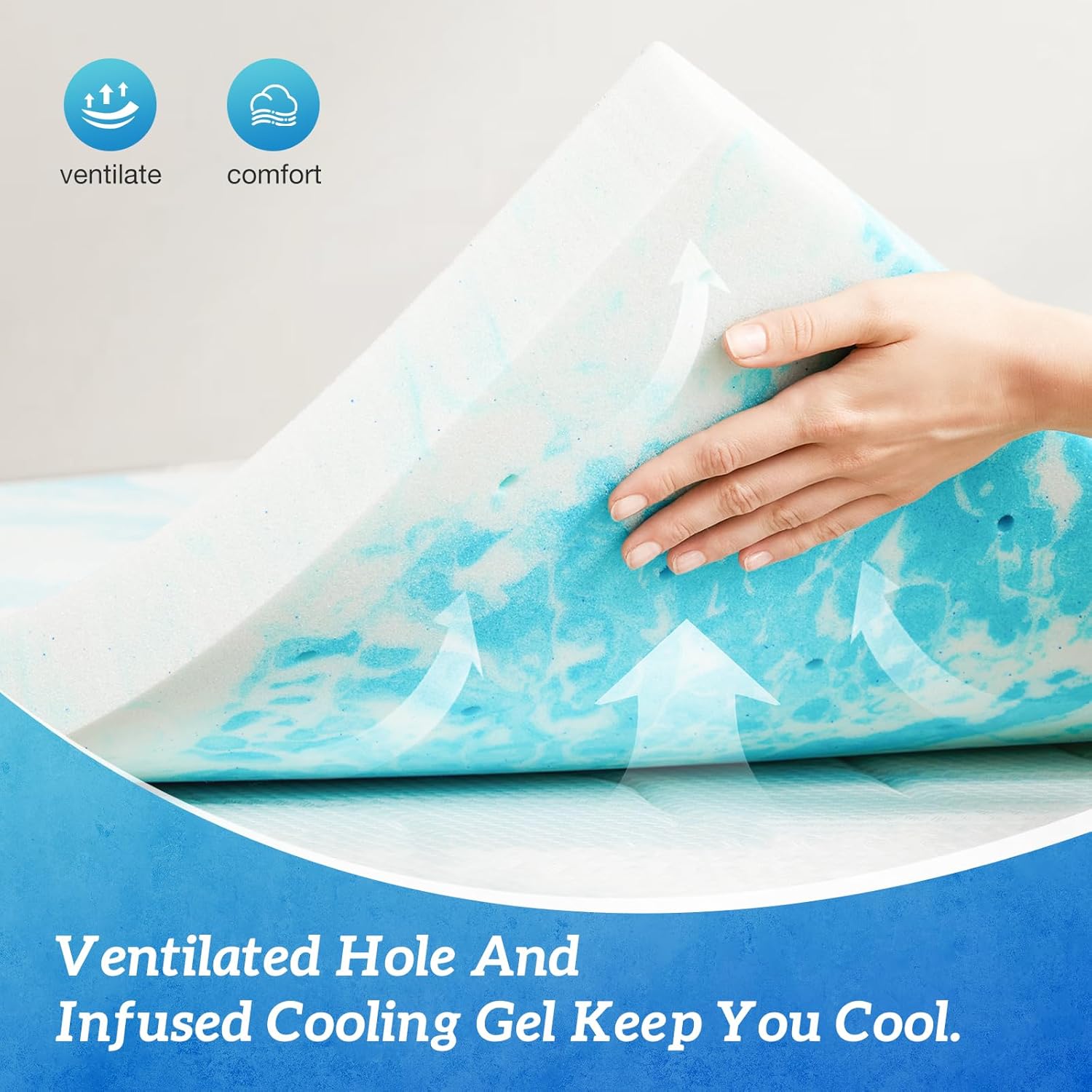2 Inch Cooling Gel Swirl Memor - Memory Foam Topper ulasan dan harga