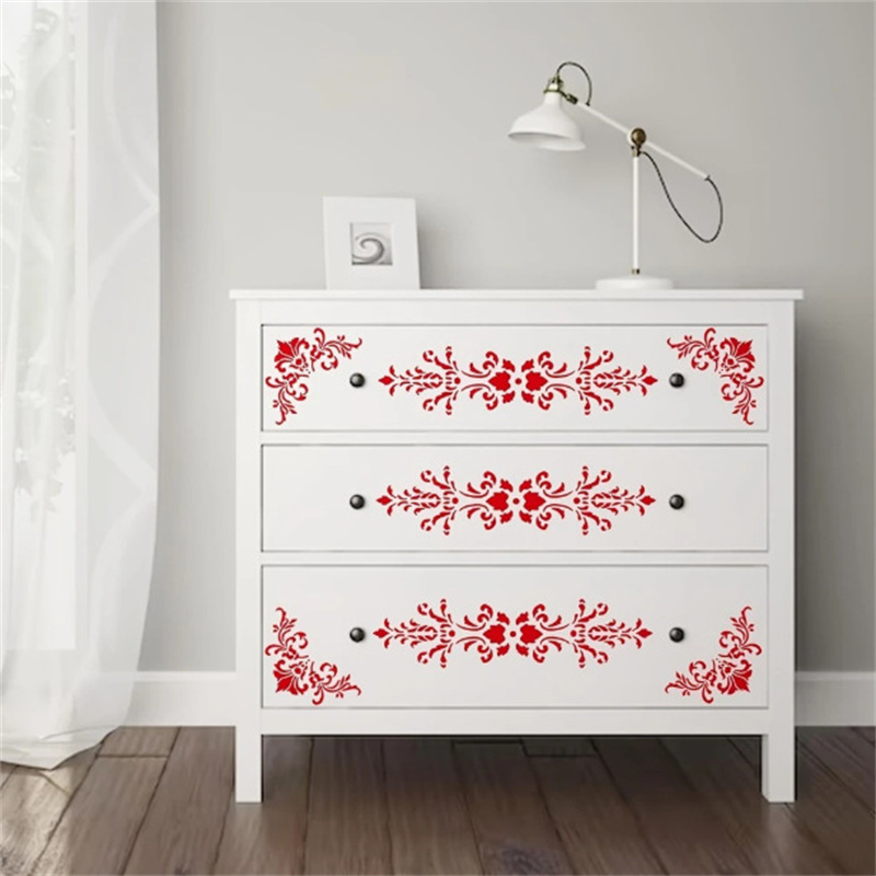 6Pcs Floral Corner Stencils fo - Vintage Home Textiles ulasan dan harga