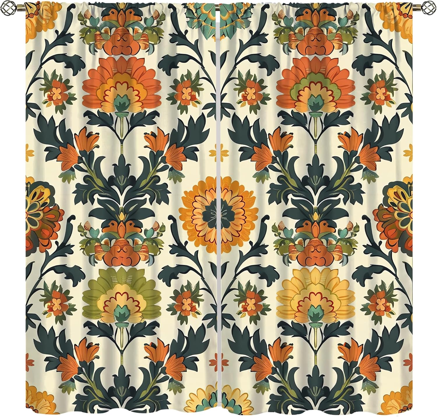 Luxury Floral Print Curtains P - Home Textiles Luxury Curtains ulasan dan harga